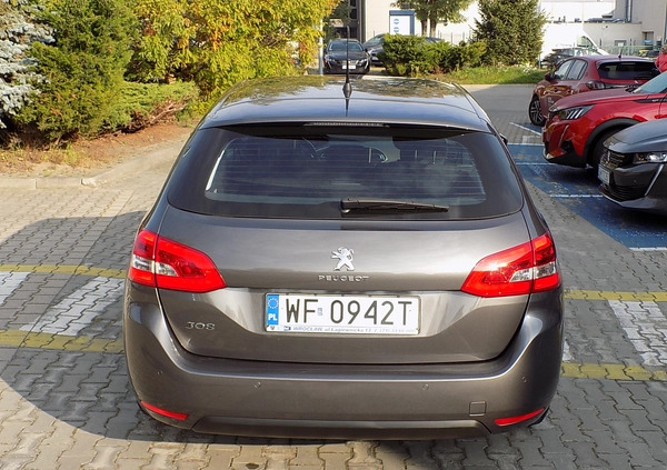 Peugeot 308 cena 49999 przebieg: 158255, rok produkcji 2019 z Wrocław małe 407